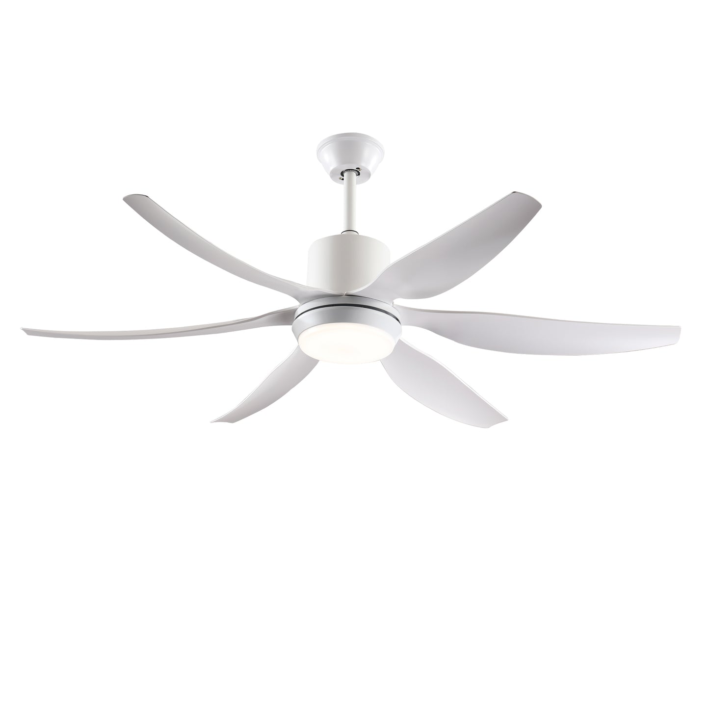 56" White 6-Blade Ceiling Fan with Remote