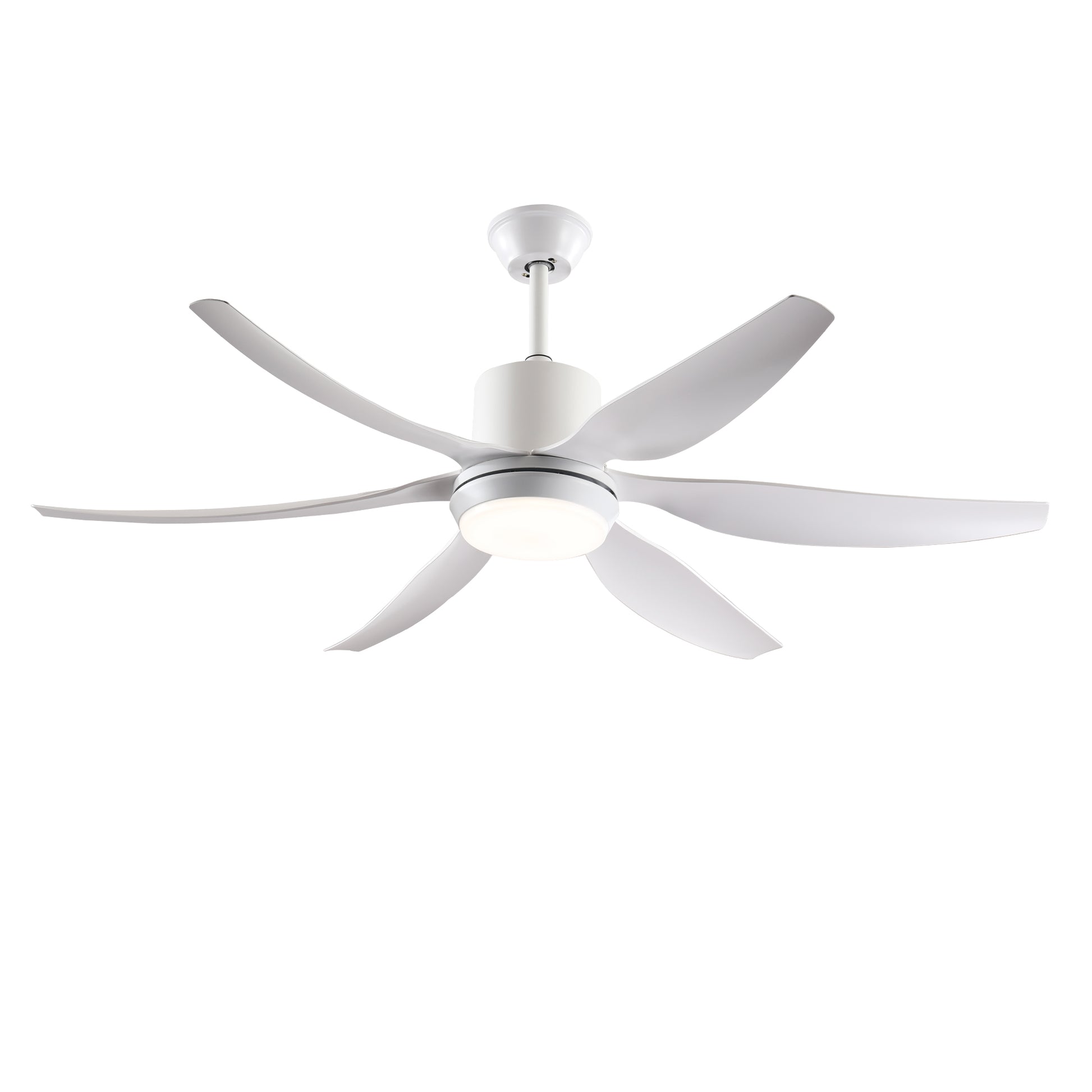 56" White 6-Blade Ceiling Fan with Remote