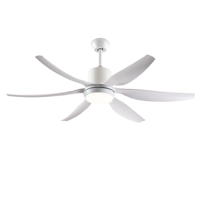 56" White 6-Blade Ceiling Fan with Remote