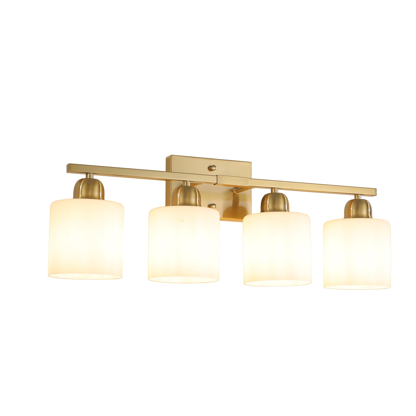 4-Light Gold Vanity Wall Light with Frosted Glass - view 8