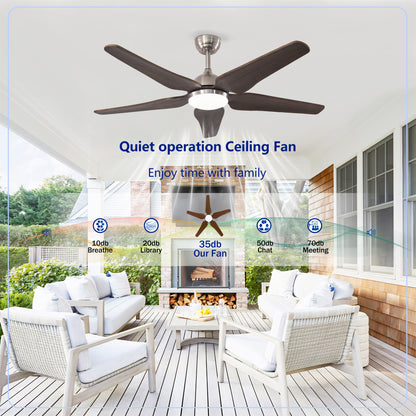 52" Nickel Reversible Ceiling Fan with Light - view 11
