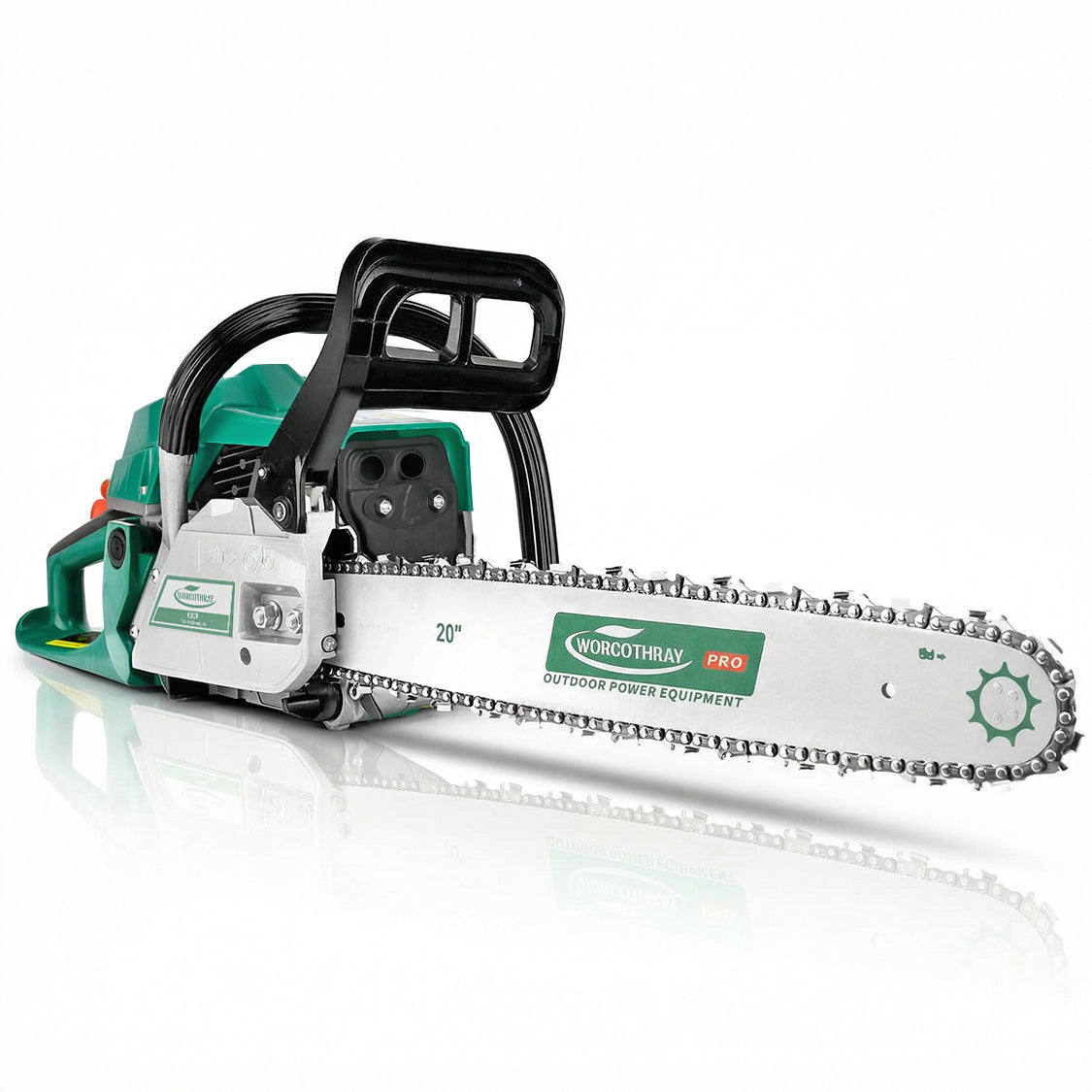 62cc 2-Stroke Gas Chainsaw, 20" Bar