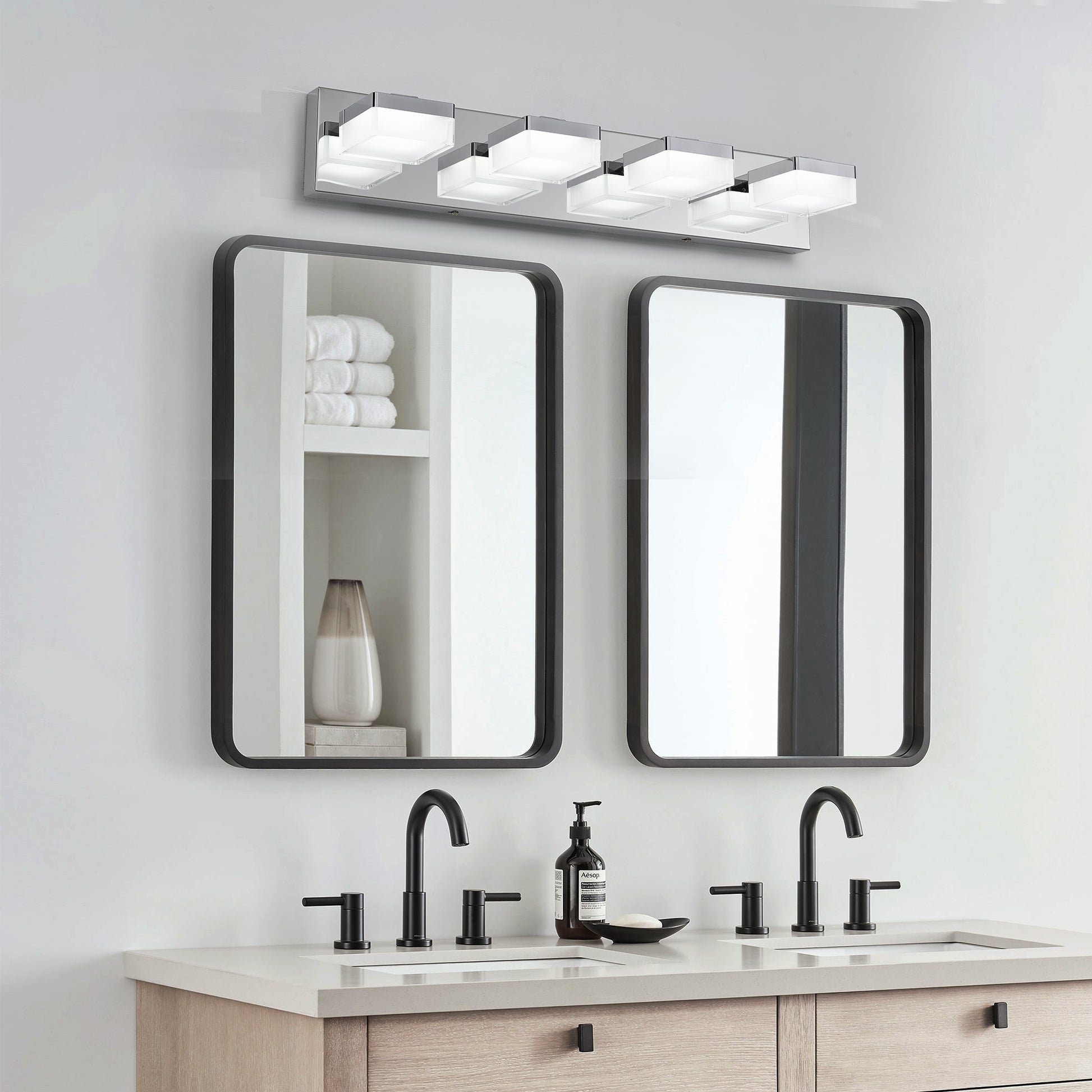4-Light Chrome LED Bathroom Vanity Light - view 4