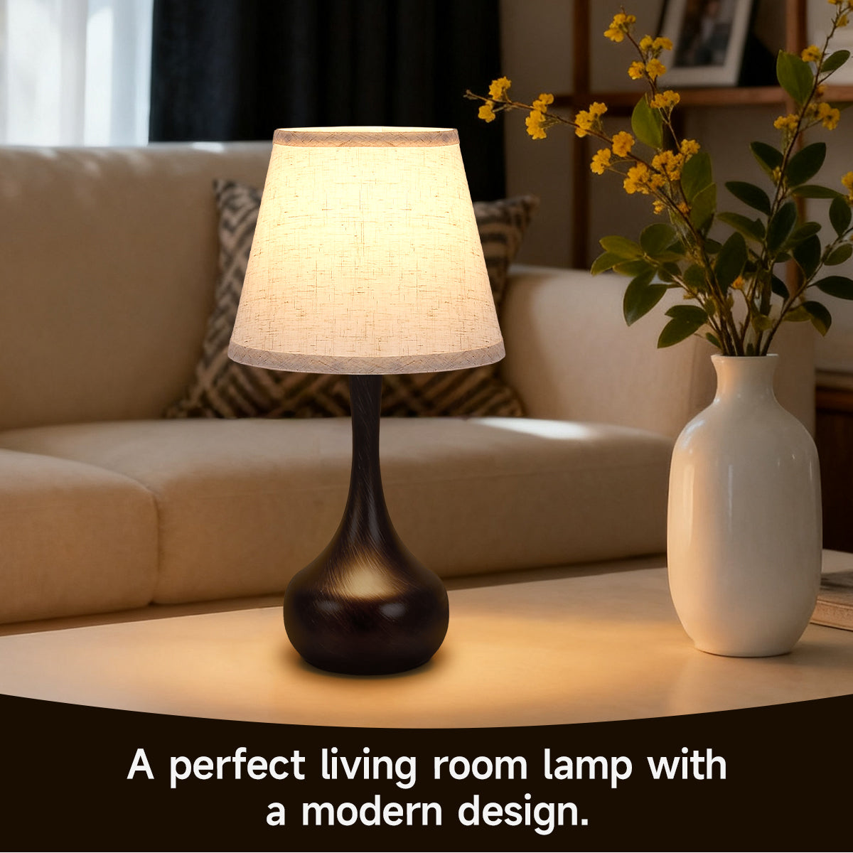Black & Gold Touch Bedside Table Lamp, Set of 2 - view 3
