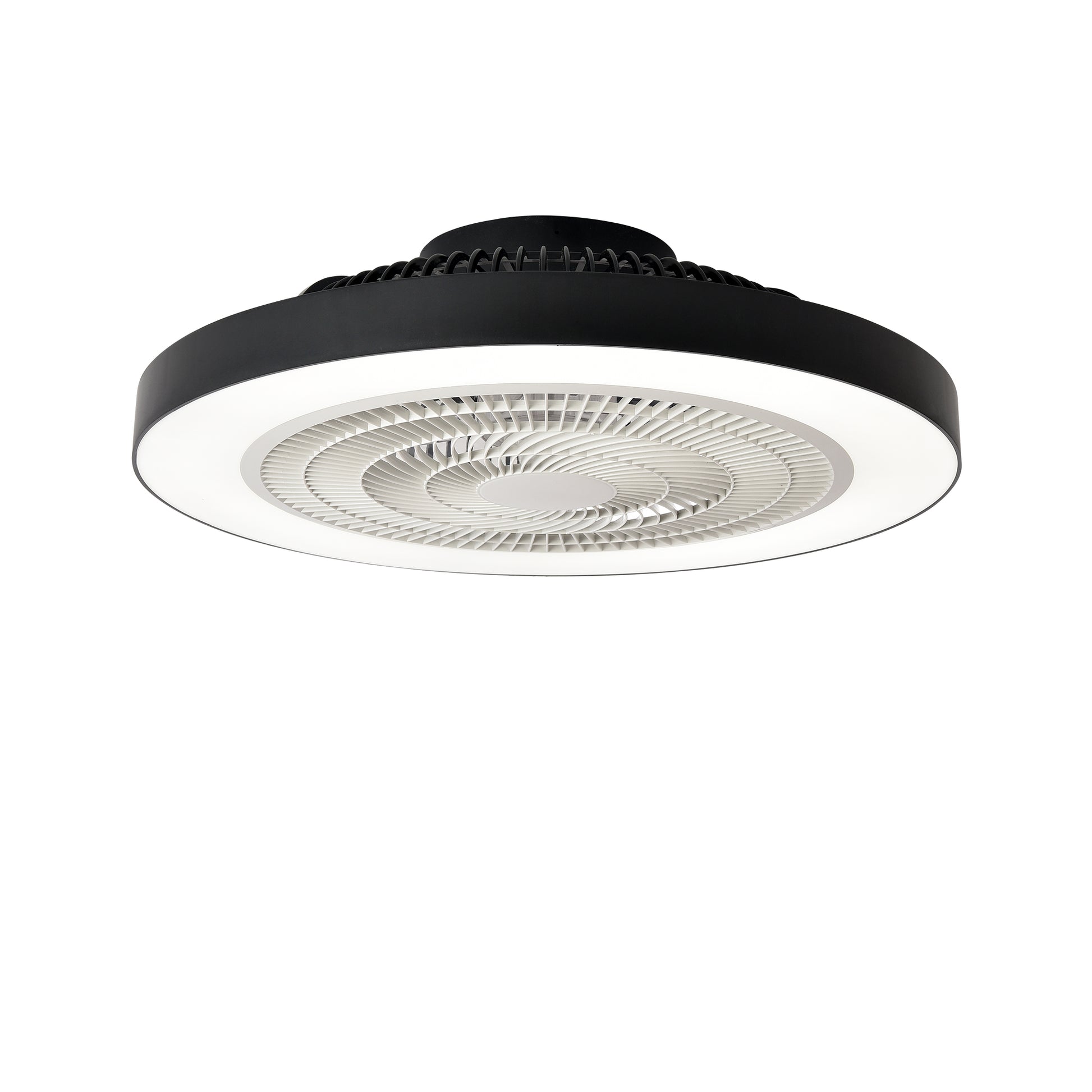 Matte Black Flush Mount Ceiling Fan with Dimmable LED - view 18