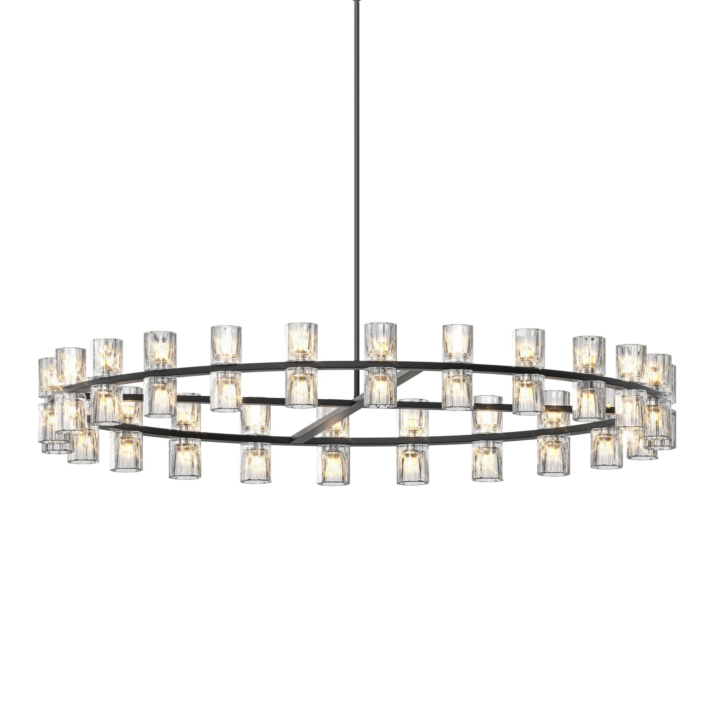 48" Modern Black Crystal LED Chandelier - view 7