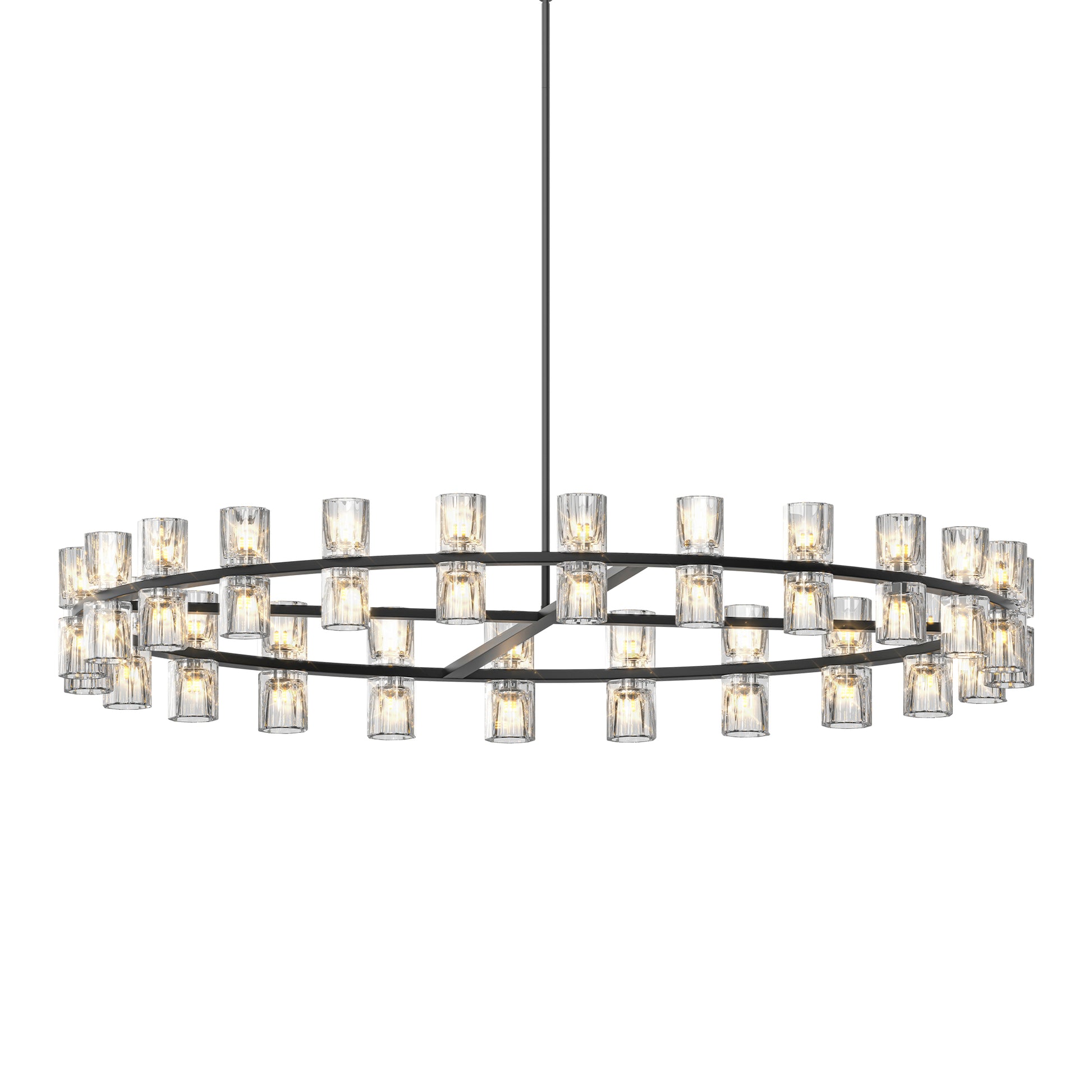 48" Modern Black Crystal LED Chandelier - view 7