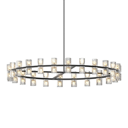 48" Modern Black Crystal LED Chandelier - view 7