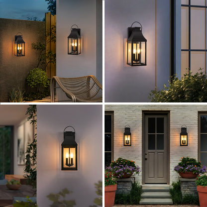 20" Black Dusk to Dawn Outdoor Wall Light, Set of 2 - view 3