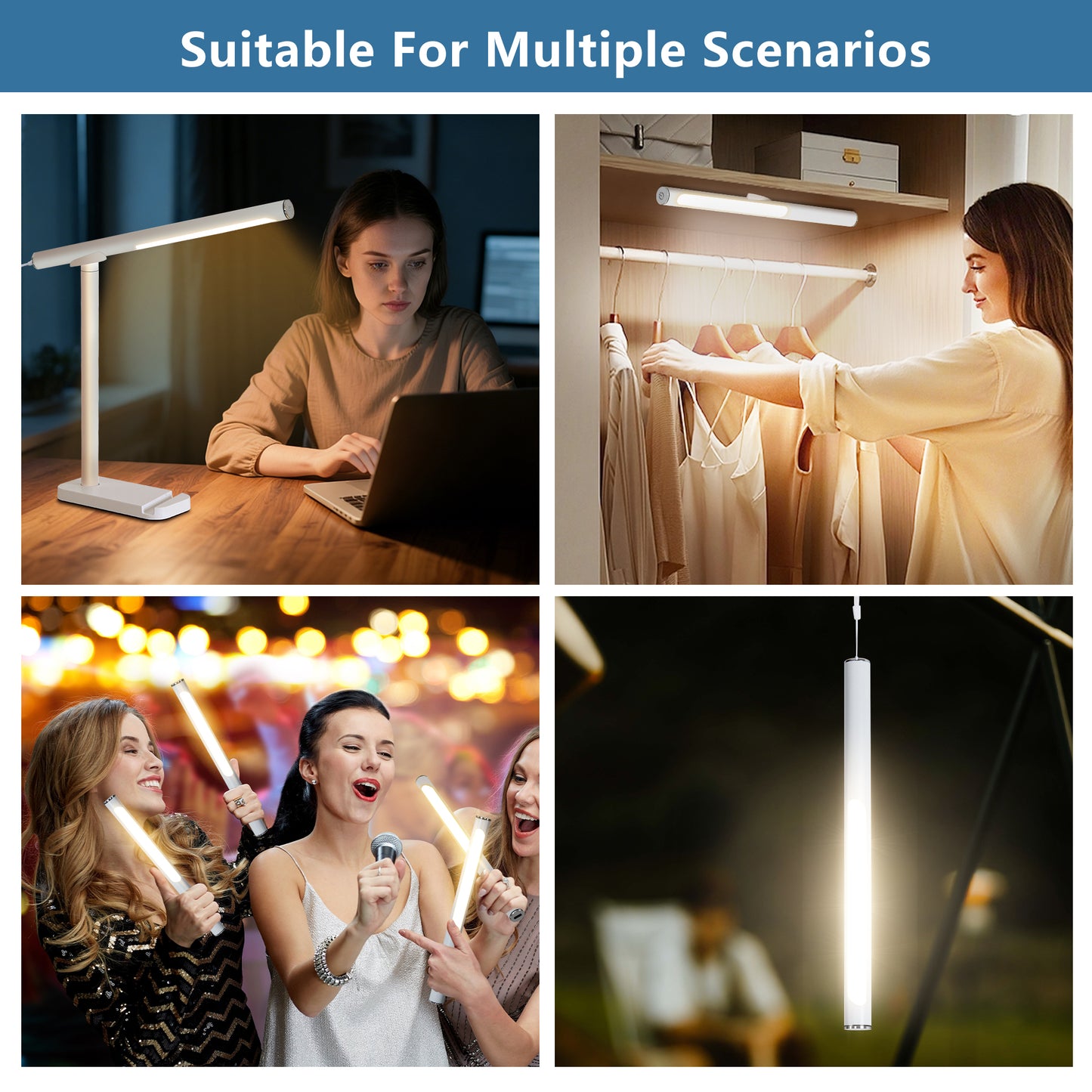 White Adjustable LED Desk Lamp with USB Port - view 5