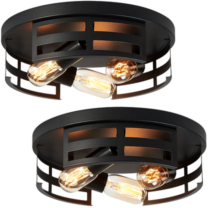 13" 2-Light Black Flush Mount Ceiling Light, Set of 2 - view 8