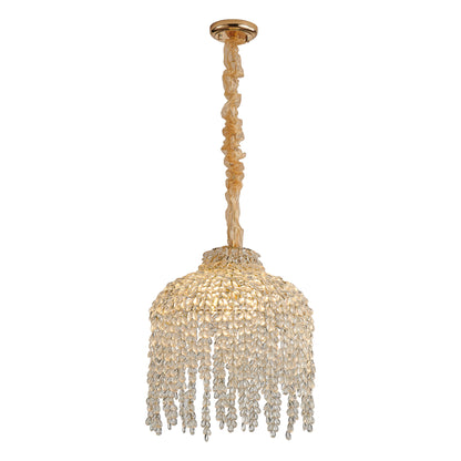 16" 5-Light Gold Waterfall Crystal Chandelier - view 9
