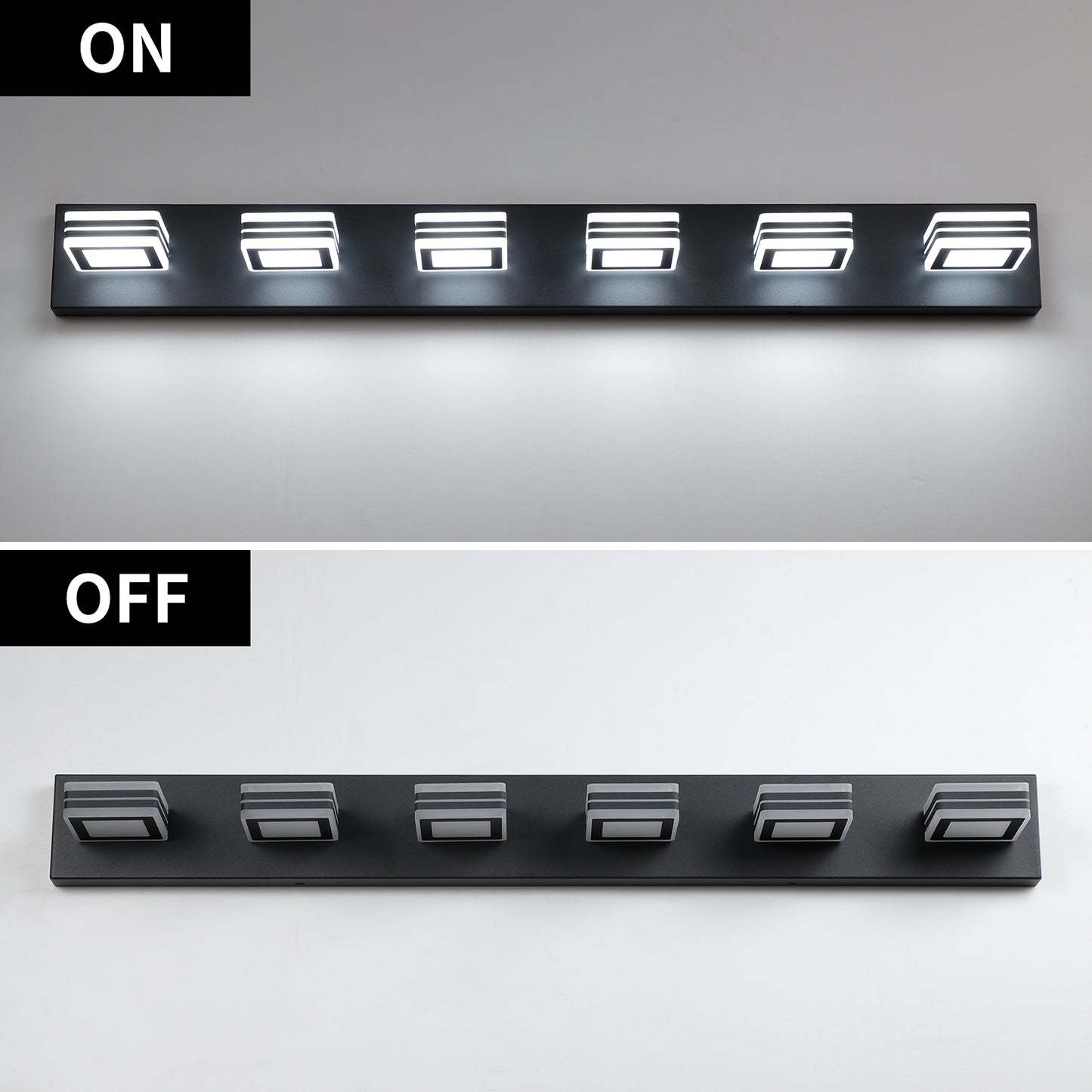39" 6-Light Black Acrylic LED Vanity Light - view 8