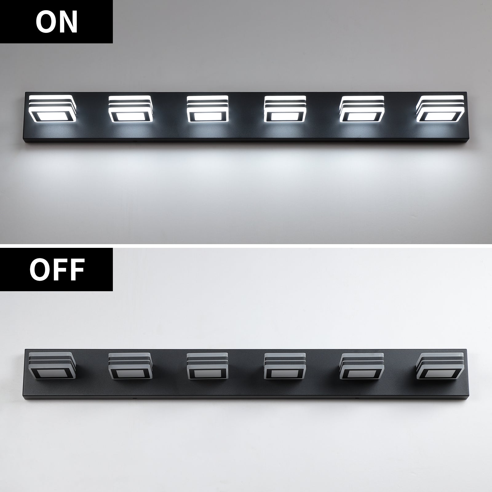 39" 6-Light Black Acrylic LED Vanity Light - view 8