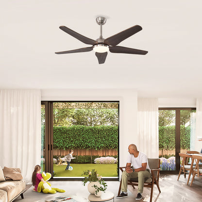 52" Nickel Reversible Ceiling Fan with Light - view 3