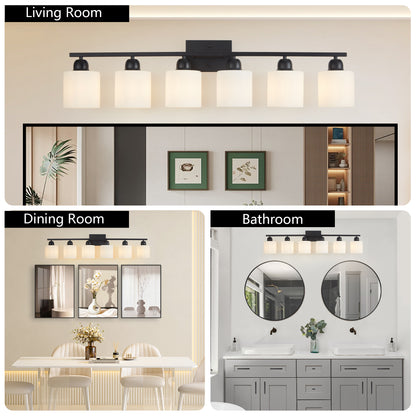 38" 6-Light Matte Black Vanity Light - view 5