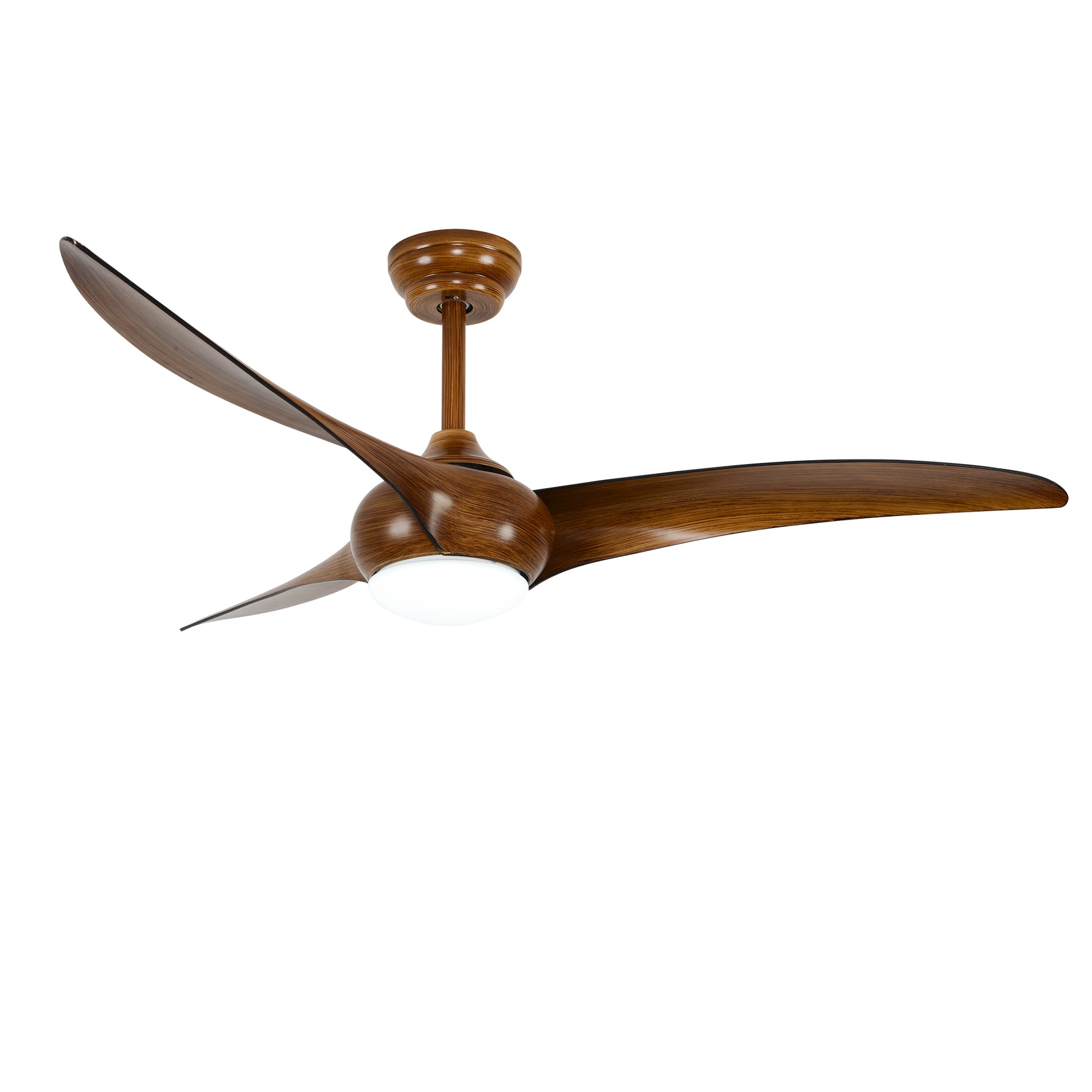 52" Wood Finish Ceiling Fan with LED Light and Remote - view 18