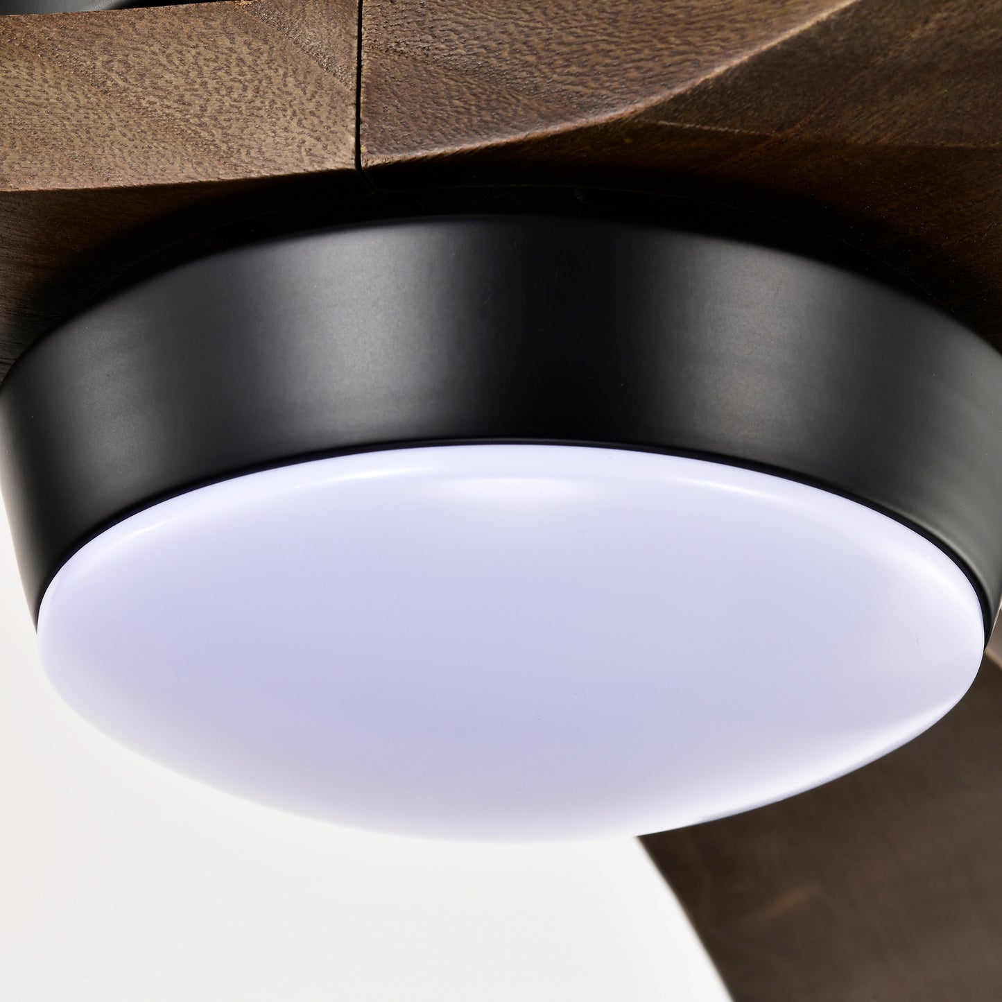 52" Matte Black Flush Mount Wood Ceiling Fan with Remote - view 13
