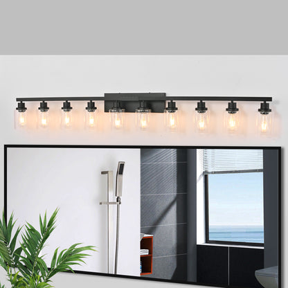 65" 10-Light Matte Black Vanity Light - view 4