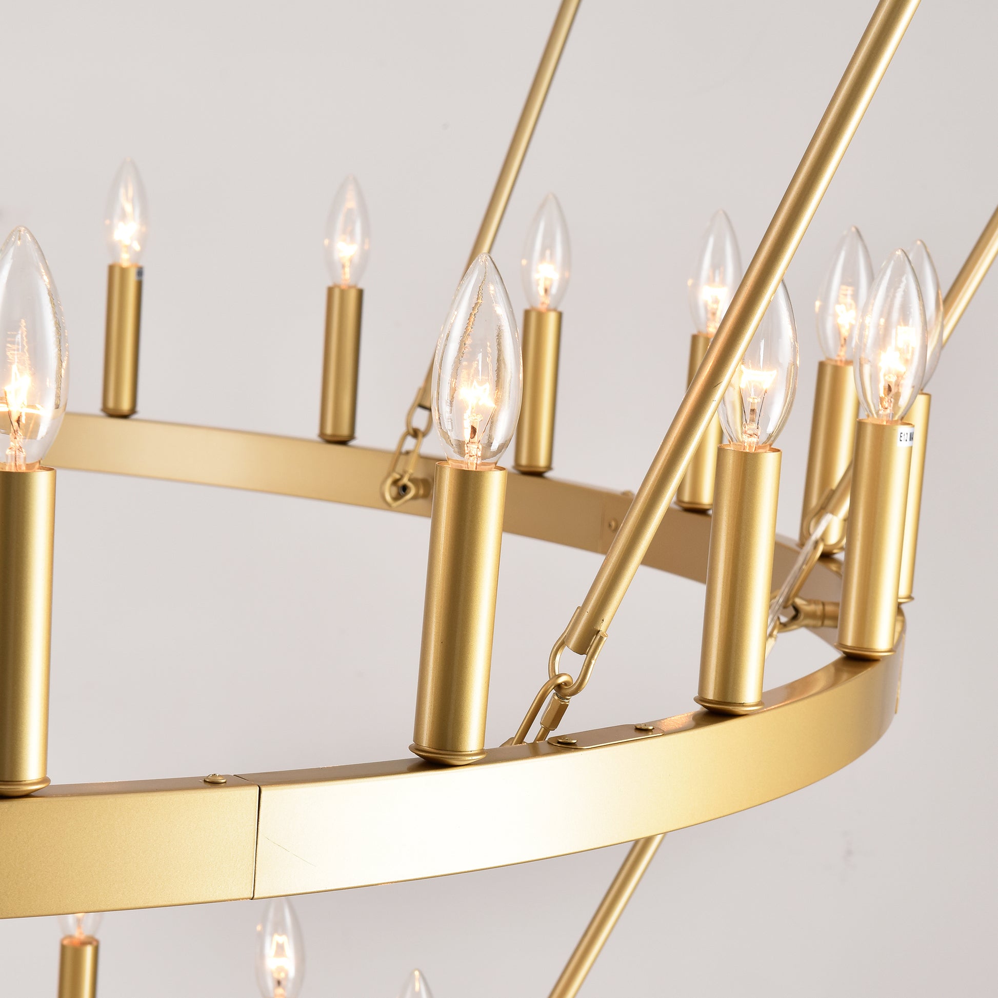 69.3" 4-Tier Gold Wagon Wheel Chandelier, 80-Light - view 12