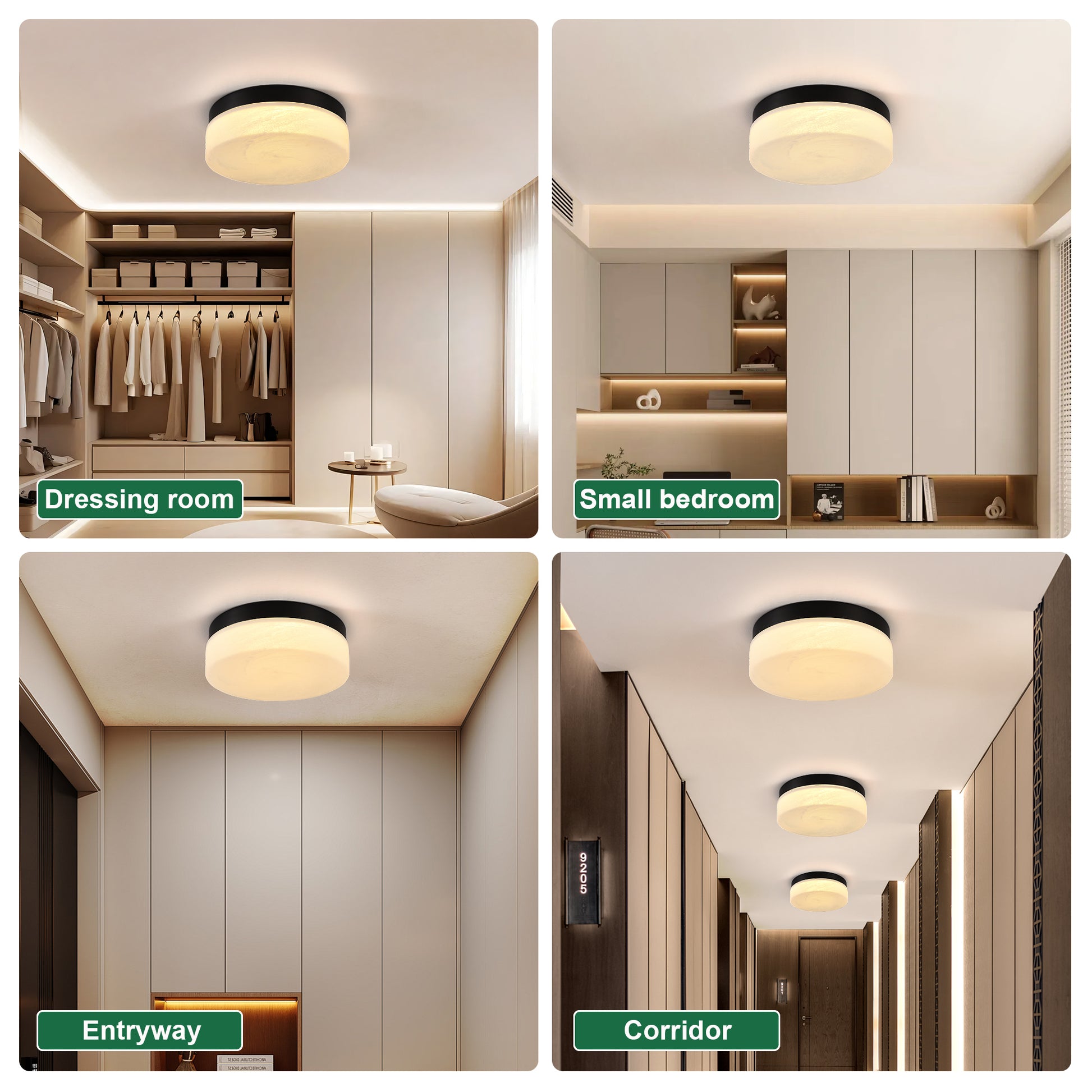 12" Black Round LED Flush Mount Ceiling Light - view 3