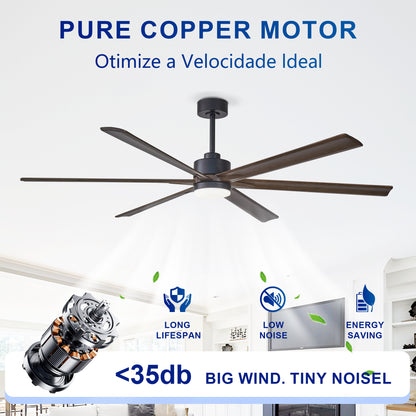 70" Matte Black Ceiling Fan with Light - view 14