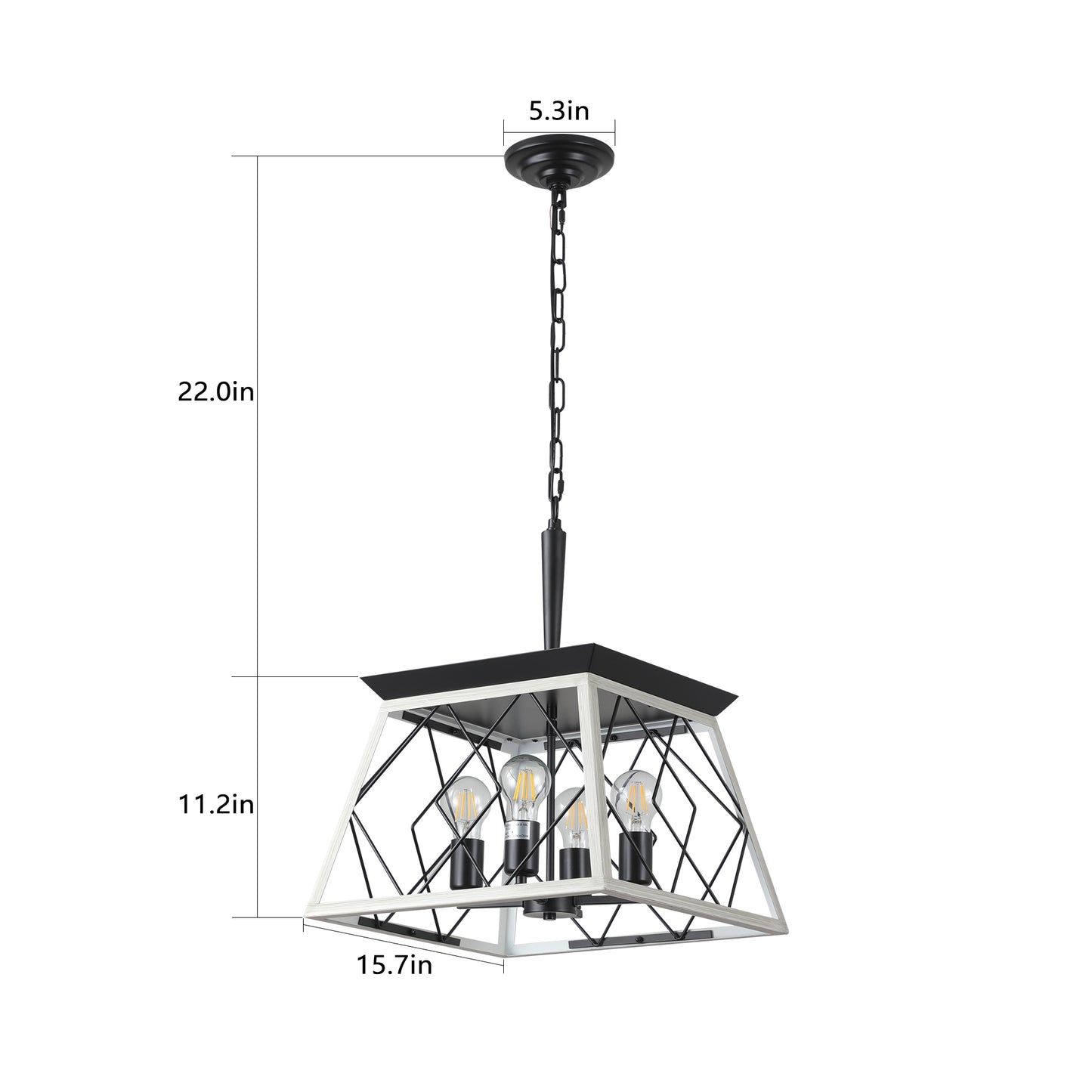 4-Light White Farmhouse Chandelier - view 12