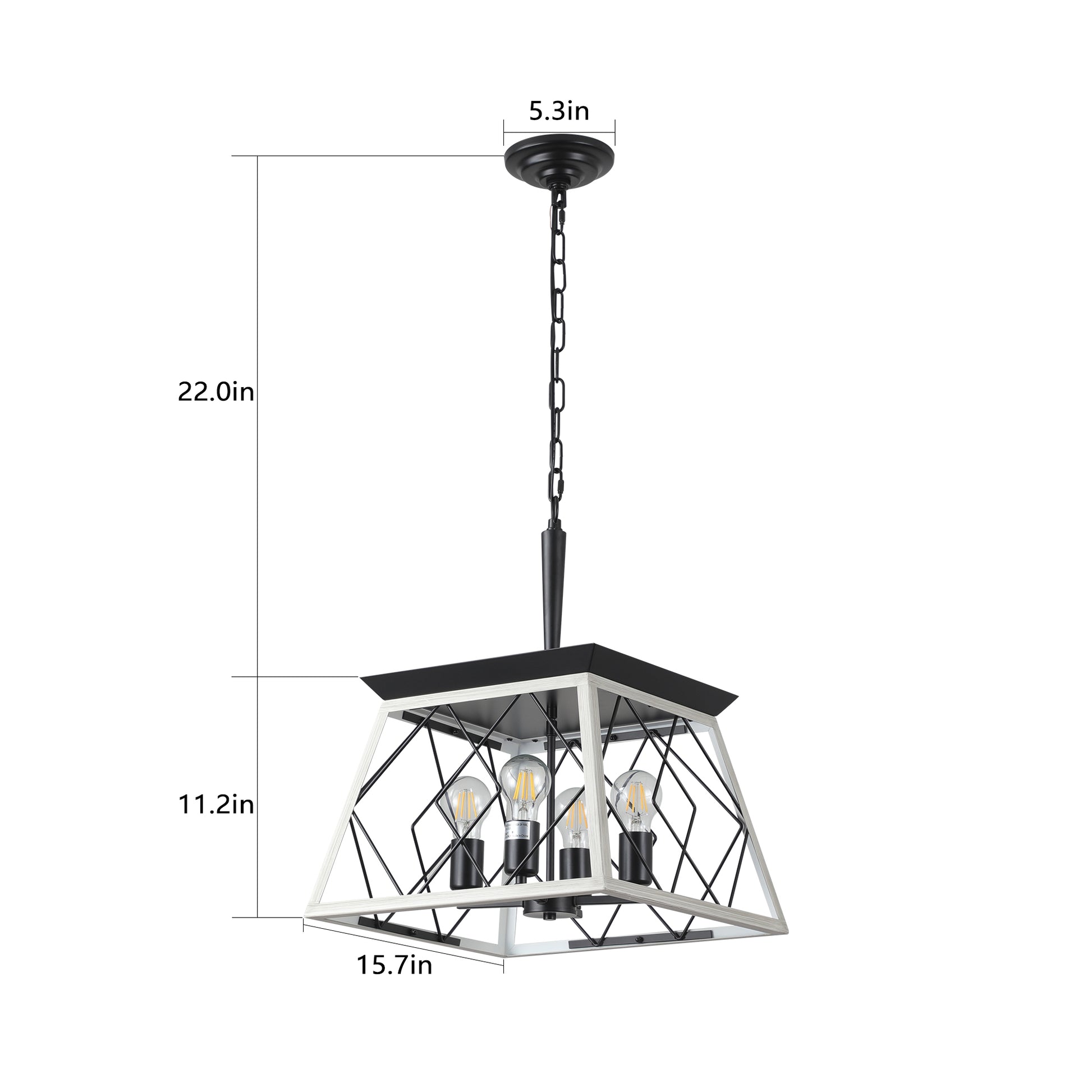 4-Light White Farmhouse Chandelier - view 12