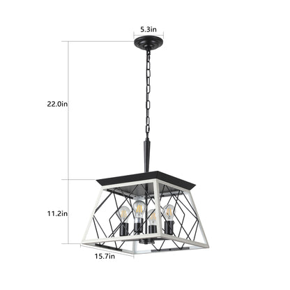 4-Light White Farmhouse Chandelier - view 12
