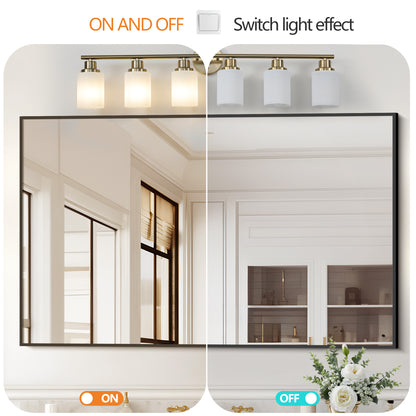 39" 6-Light Gold Vanity Wall Light with Frosted Glass - view 7