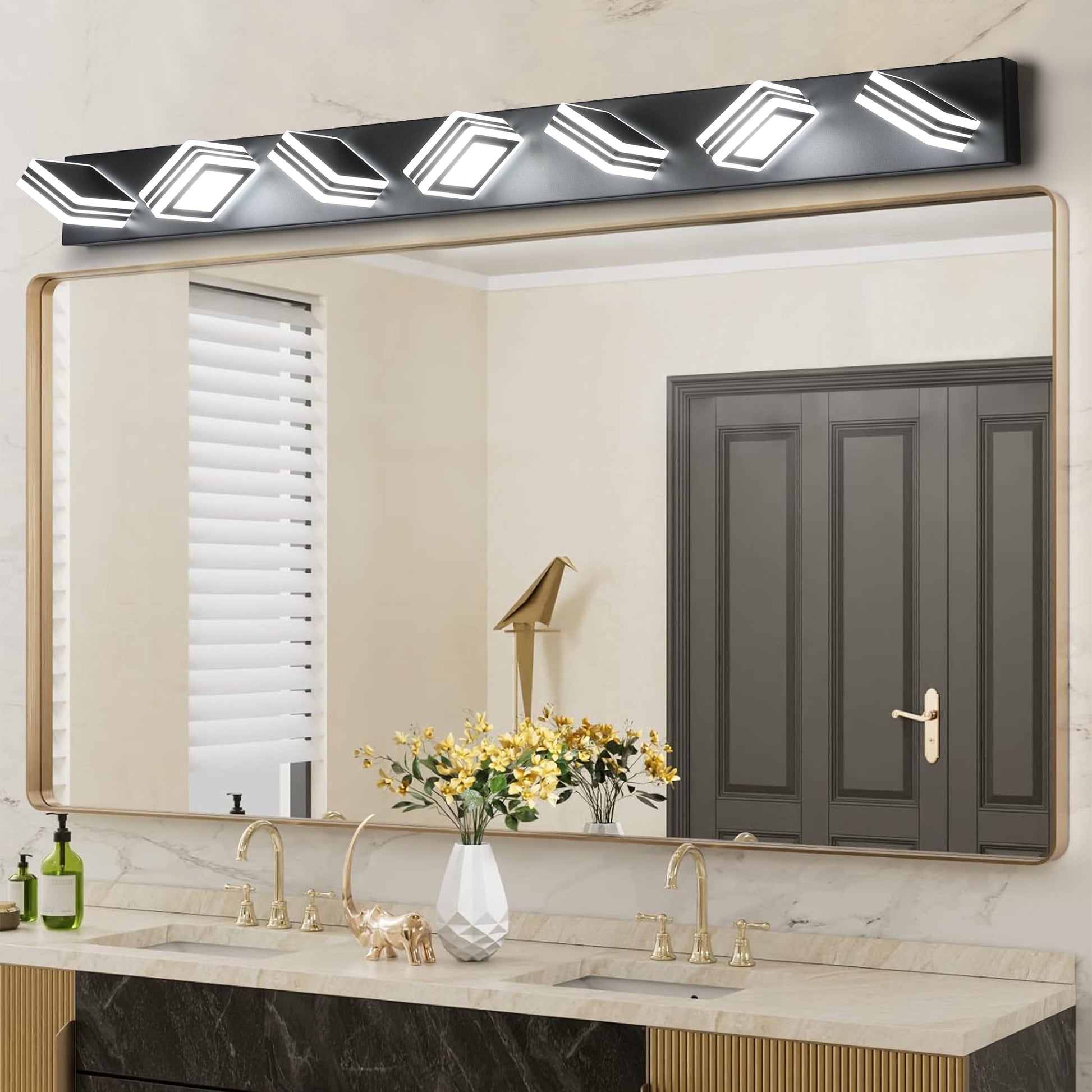 45" 7-Light Black LED Vanity Wall Light - view 3