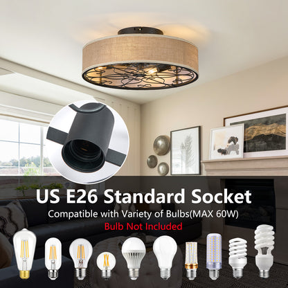 20" Black Farmhouse Caged Ceiling Fan with Remote - view 5