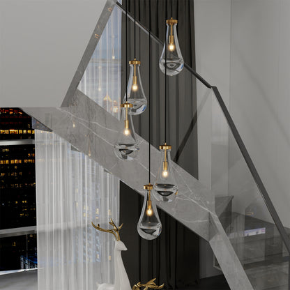 5-Light Brass Cluster Pendant Chandelier - view 4