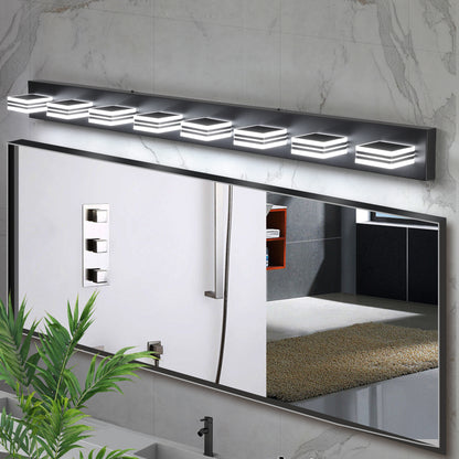 52" 8-Light Black Vanity Light with Dimmable LED - view 3