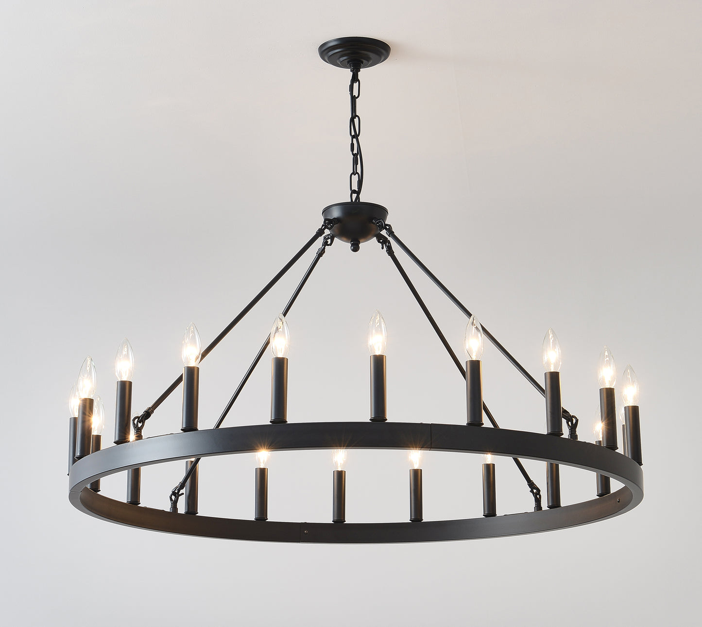 39.4" 20-Light Wagon Wheel Farmhouse Chandelier - view 22