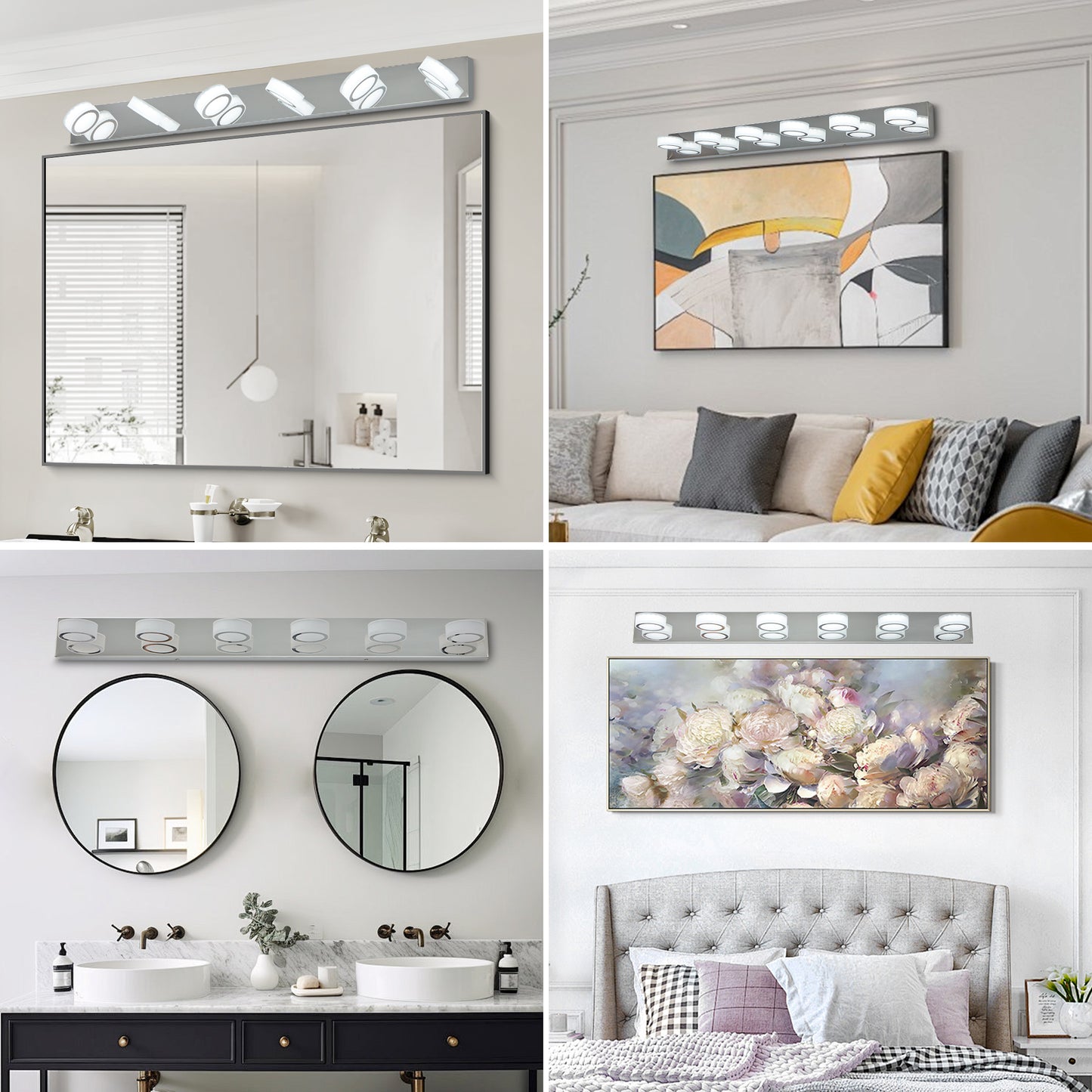 45" 6-Light Chrome LED Vanity Wall Light - view 6