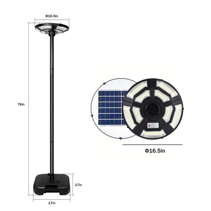 Black Solar UFO LED Street Light with Pole - view 14