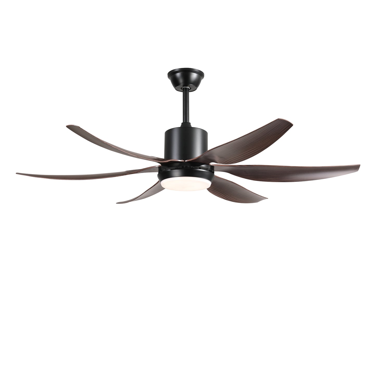 56" Matte Black 6-Blade Ceiling Fan with Remote - view 13