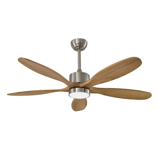 52" Nickel Reversible Ceiling Fan with Light