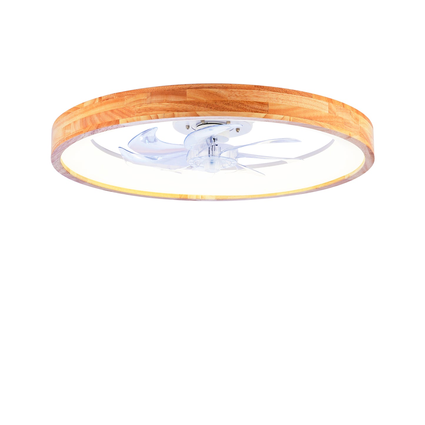 23.62" Wood Flush Mount Ceiling Fan with Dimmable LED - view 20