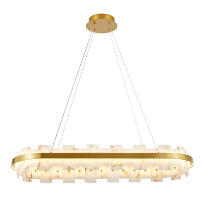 46.8" Gold Alabaster Rectangle Chandelier - view 7