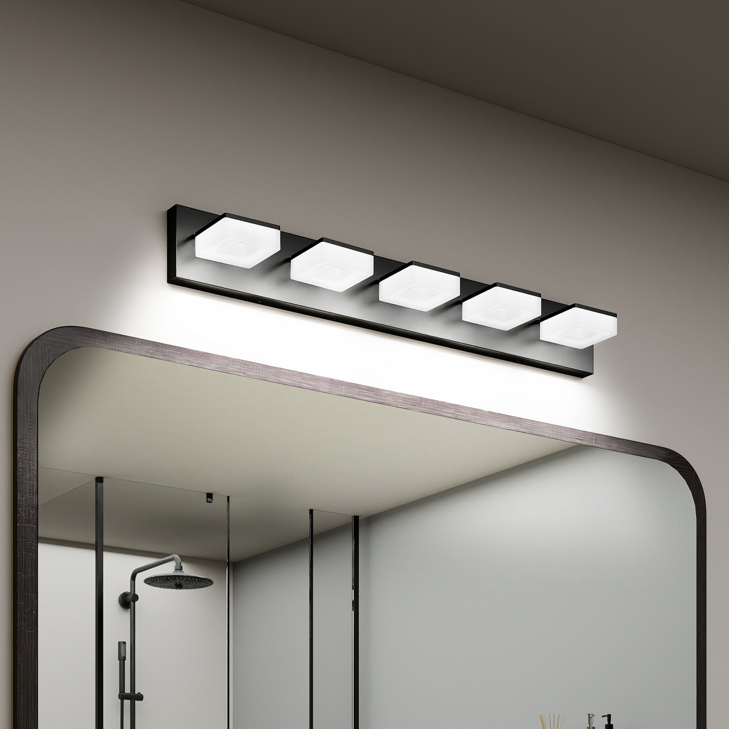 32" 5-Light Matte Black LED Vanity Light