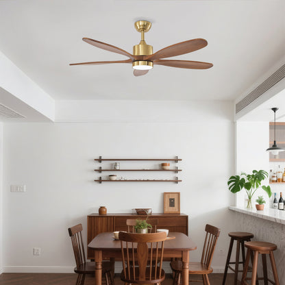 52" Gold Reversible Ceiling Fan with Light - view 4
