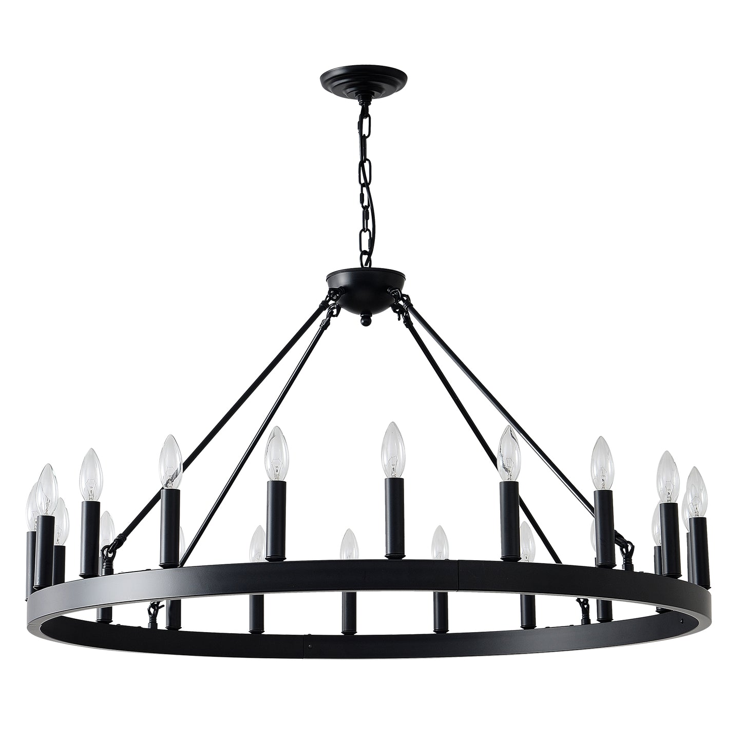 39.4" 20-Light Wagon Wheel Farmhouse Chandelier - view 21