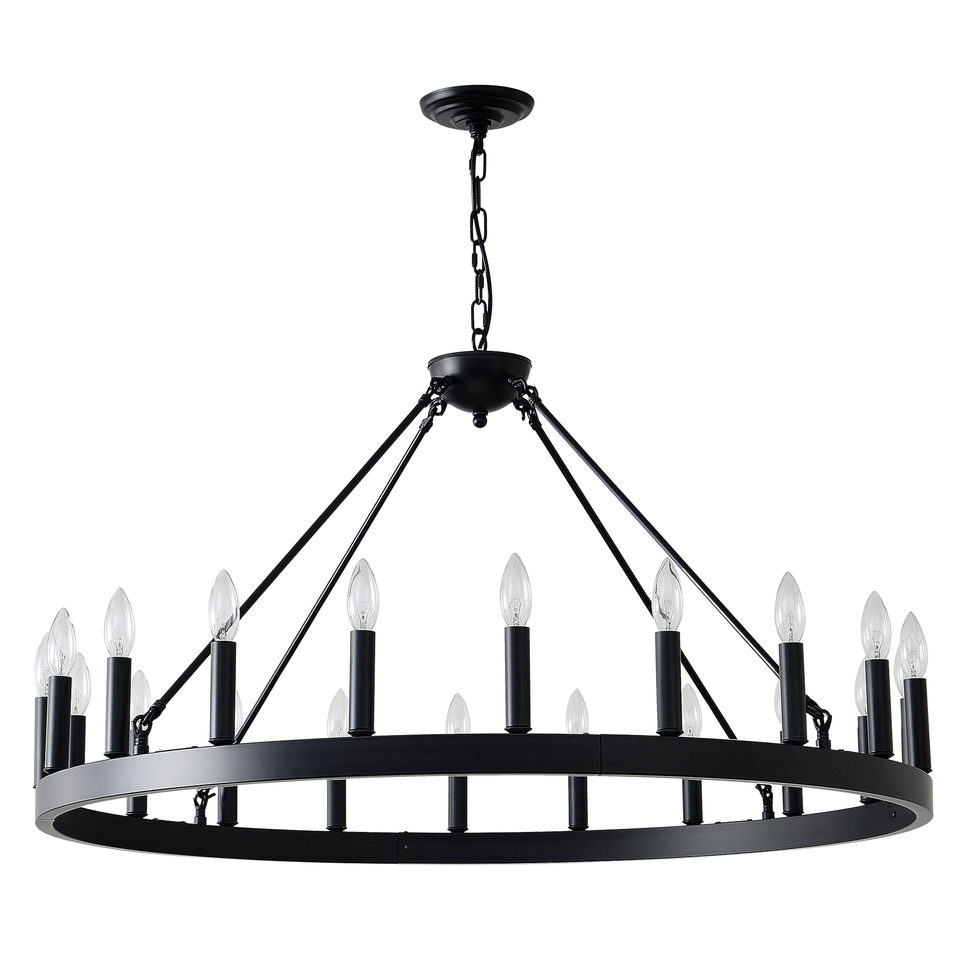 39.4" 20-Light Wagon Wheel Farmhouse Chandelier - view 21
