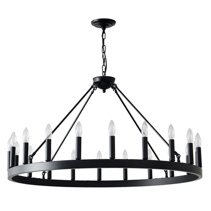 39.4" 20-Light Wagon Wheel Farmhouse Chandelier - view 21
