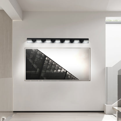 7-Light Black Minimalist LED Vanity Light