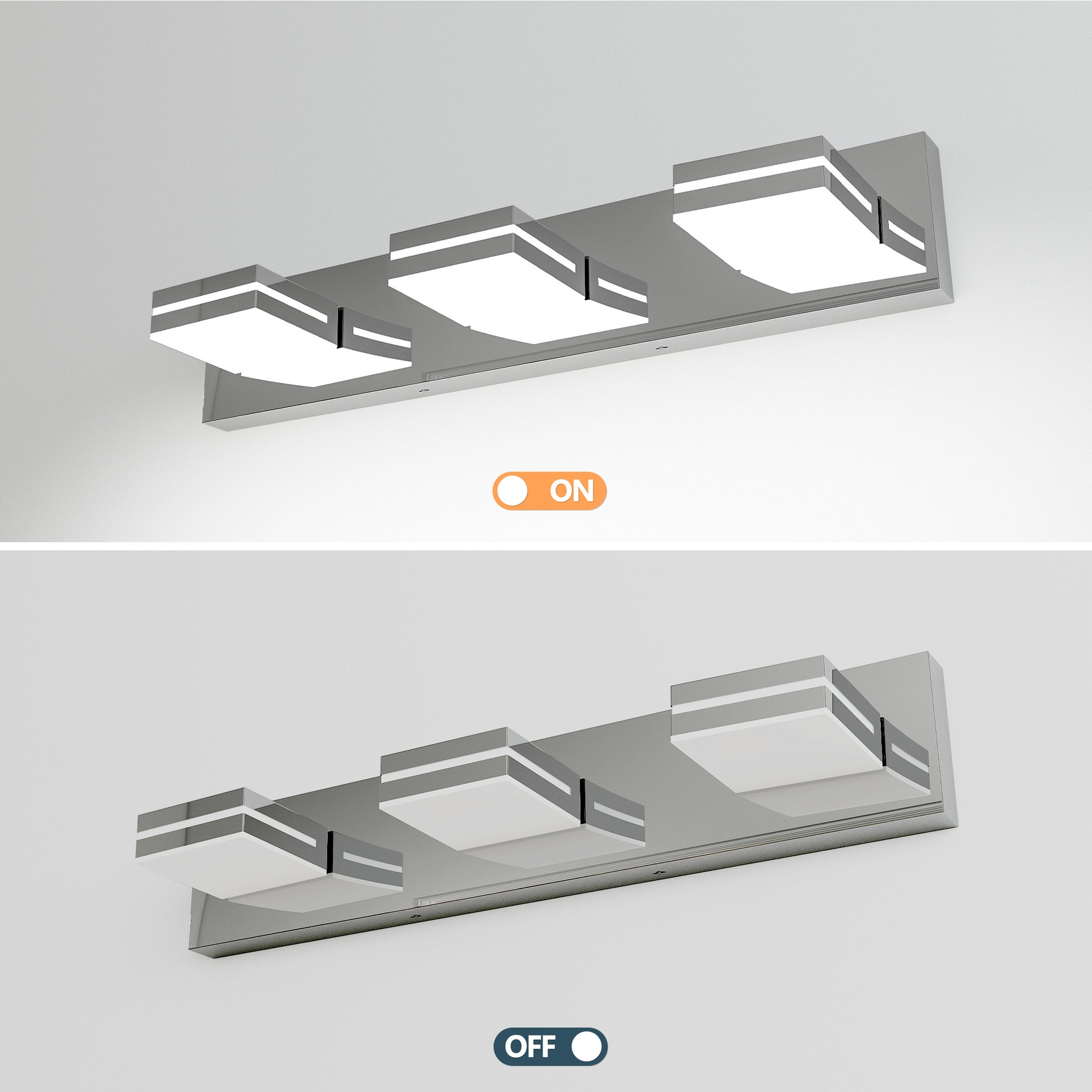 3-Light Chrome Minimalist LED Vanity Light - view 5