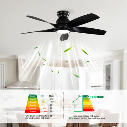 56" Matte Black 5-Blade Ceiling Fan with Remote - view 10