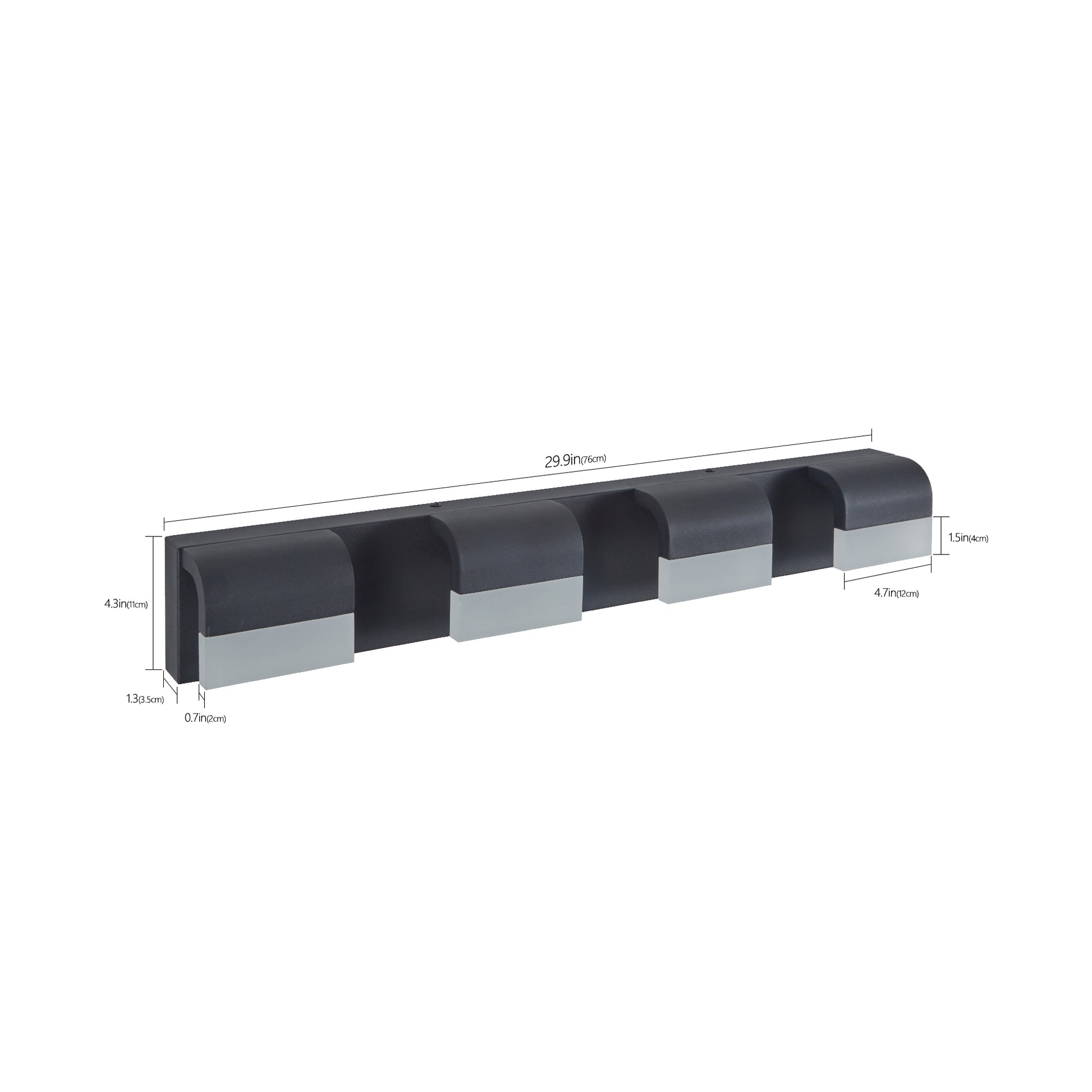 4-Light Matte Black Acrylic Vanity Light - view 8